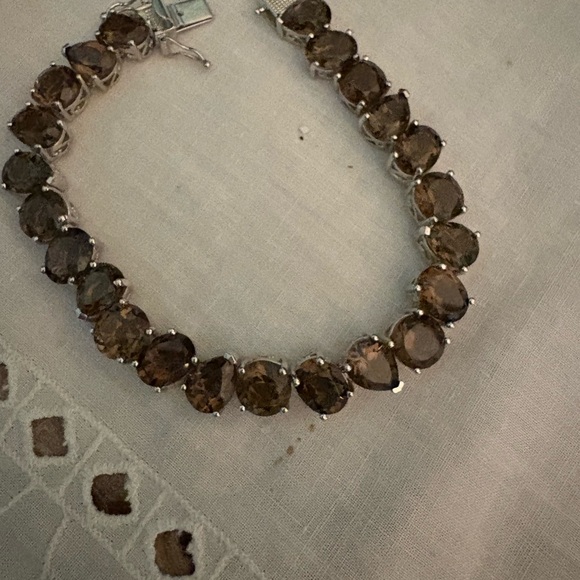 EUC Smoky quartz silver bracelet - Picture 2 of 9